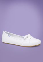 50s Teacup Twill Ballerina Sneakers in White
