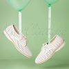 60s Derby Punch Shoes in Off White