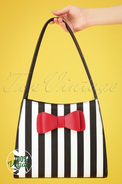50s Yvette Treasure Handbag in Black and White