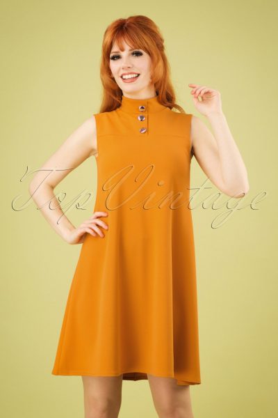 60s Jean A-Line Dress in Mustard