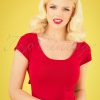 50s Celine Top in Lipstick Red