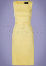 50s Gabriella Wiggle Dress in Pastel Yellow