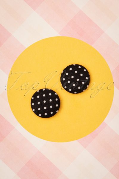 50s Lois Polkadot Earstuds in Black