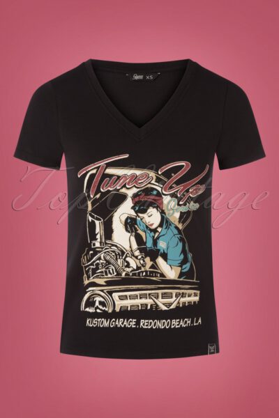 50s Classic Tune Up T-Shirt in Black