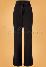 40s Myrna Paper Bag Trousers in Black