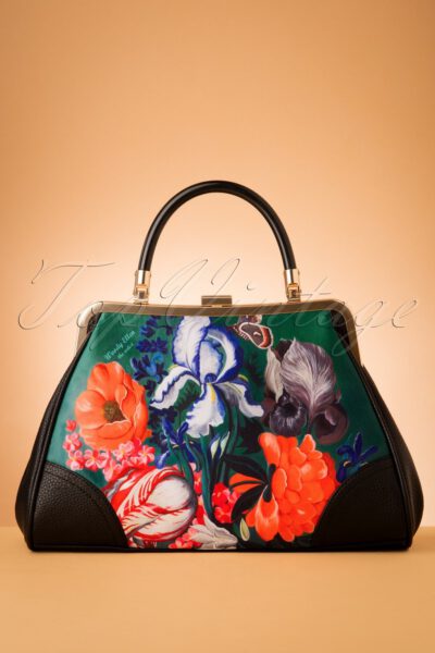 50s Forest Retro Handbag in Black