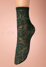 50s Flower Socks in Green