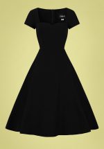 50s Kristy Plain Swing Dress in Black
