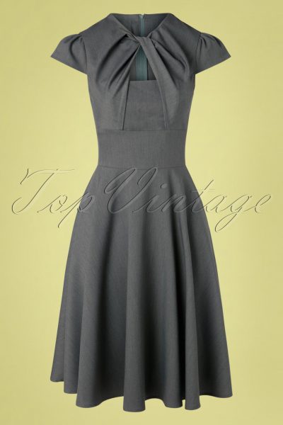 50s Geneva Swing Dress in Grey