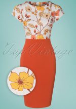 50s Maribelle Pencil Dress in Brick Orange