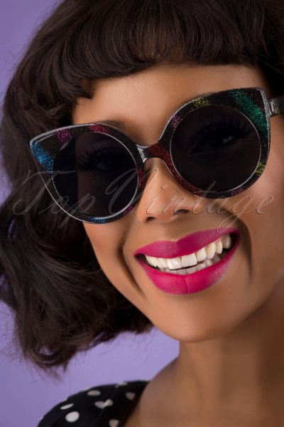 70s Yolanda Disco Sunglasses in Black