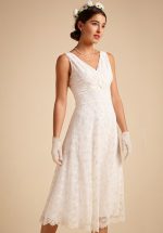 60s Ginger Venise Wedding Dress in Cream