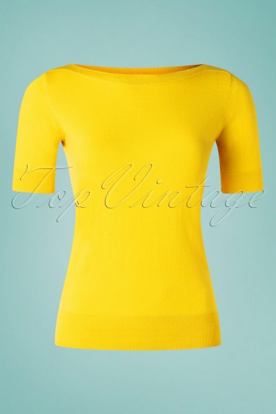 60s Audrey Cottonclub Top in Sunny Yellow