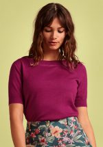 60s Audrey Cottonclub Top in Vivid Purple