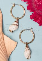 50s Shell We Dance Earrings in Gold and White