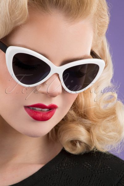 50s Boss Babe Sunglasses in Black and White