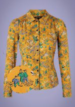 60s Bonsai Blouse in Spice Yellow