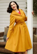 50s Lorin Sun Swing Trench Coat in Mustard