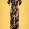 50s Giada Floral Jumpsuit in Black
