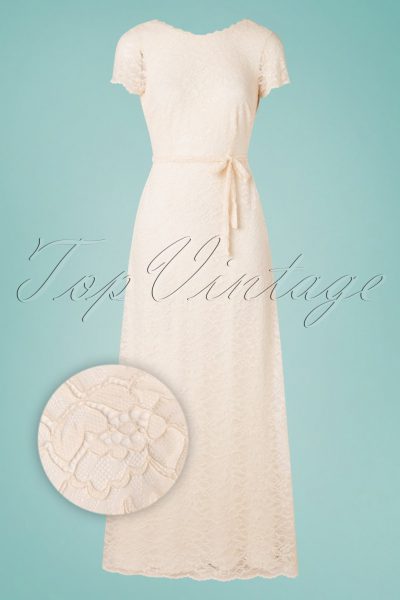 70s Sally Dentelle Wedding Dress in Petal Pink