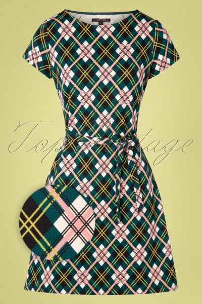 60s Zoe Cambridge Dress in Dragonfly Green