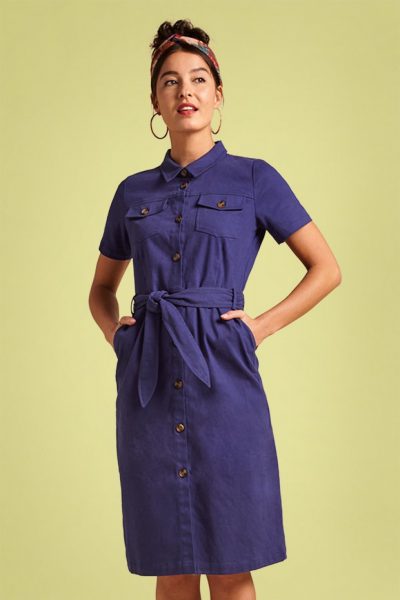 70s Katy Sturdy Dress in Dazzling Blue