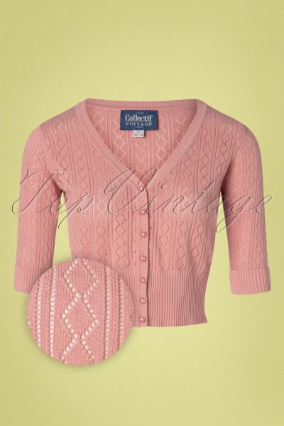 50s Linda Cardigan in Old Pink