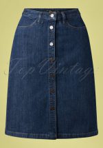 60s Angie Denim Skirt in Blue