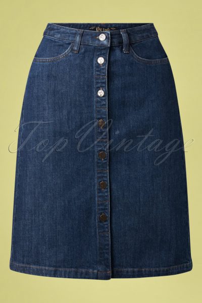 60s Angie Denim Skirt in Blue