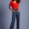 70s Garbo Cropped Braid Pants in Denim Blue