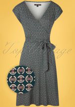 60s Lot Bourbon Dress in Dragonfly Green