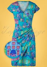 60s Buenos Aires Amsterdam Dress in Aqua