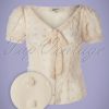 50s Lynda Dots Blouse in Cream
