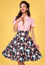 50s Claire Tea Party Swing Skirt in Black