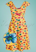 60s Amy Blossom Dress in Yellow