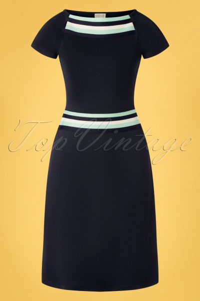 60s A Trip To Rome Dress in Navy
