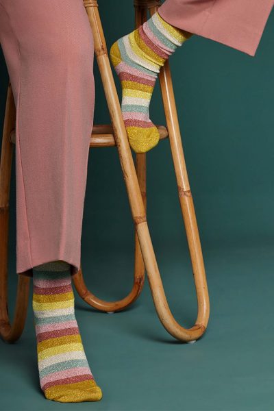 60s Campania Socks in Curry Yellow