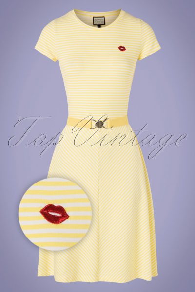 60s Oh Yeah Stripes Dress in Yellow and White