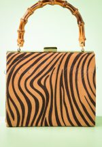 50s Zebra Box Bag in Beige and Black