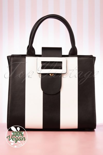 60s Vivi Adored Handbag in Black and White