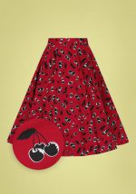 50s Alison Swing Skirt in Red