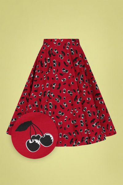 50s Alison Swing Skirt in Red
