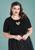 60s Hearts Top in Black