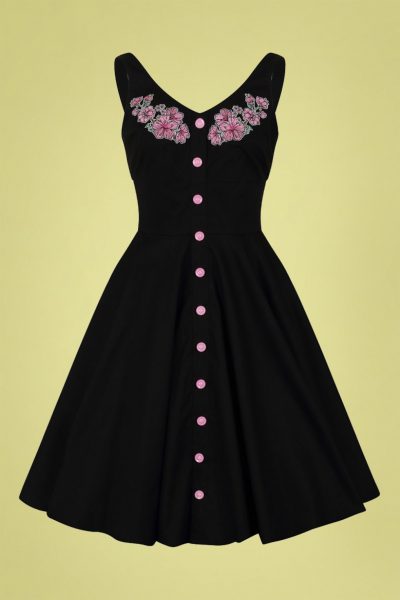 50s Lucy Mid Dress in Black