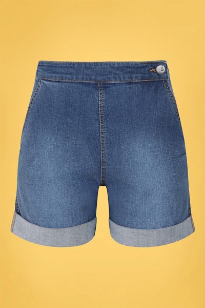 50s Nash Denim Shorts in Blue