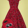 50s Alison Swing Dress in Red