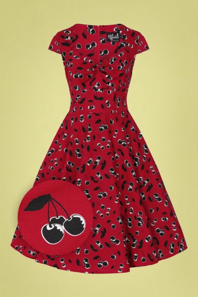 50s Alison Swing Dress in Red