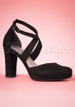 60s Tammy Suedine Pumps in Black