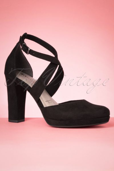 60s Tammy Suedine Pumps in Black