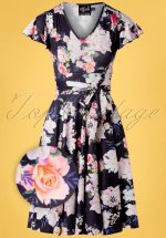 50s Tussy Mussy Dress in Navy